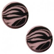 Polaris cabochon Plat 12mm zebra Taupe brown